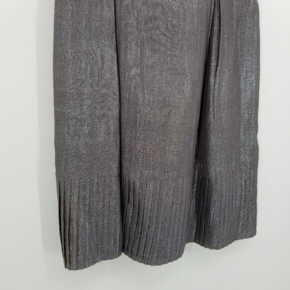 Anthropologie Yoana Baraschi Metallic Bow Dress 4 A Line Pleated Sleeveless - Picture 6 of 10